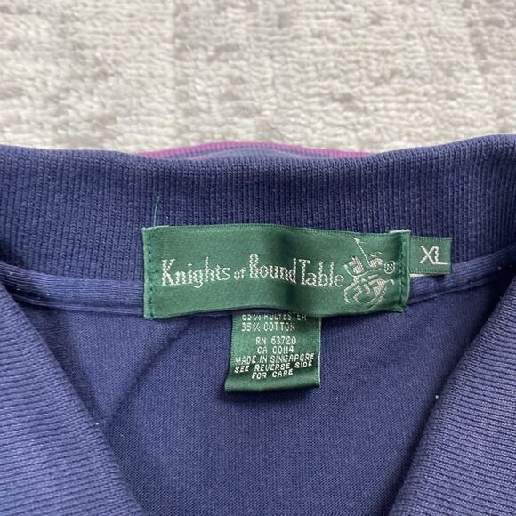 Vintage Knights of the Round Table Striped Rugby Shirt Sports Polo Size XL - Picture 5 of 5
